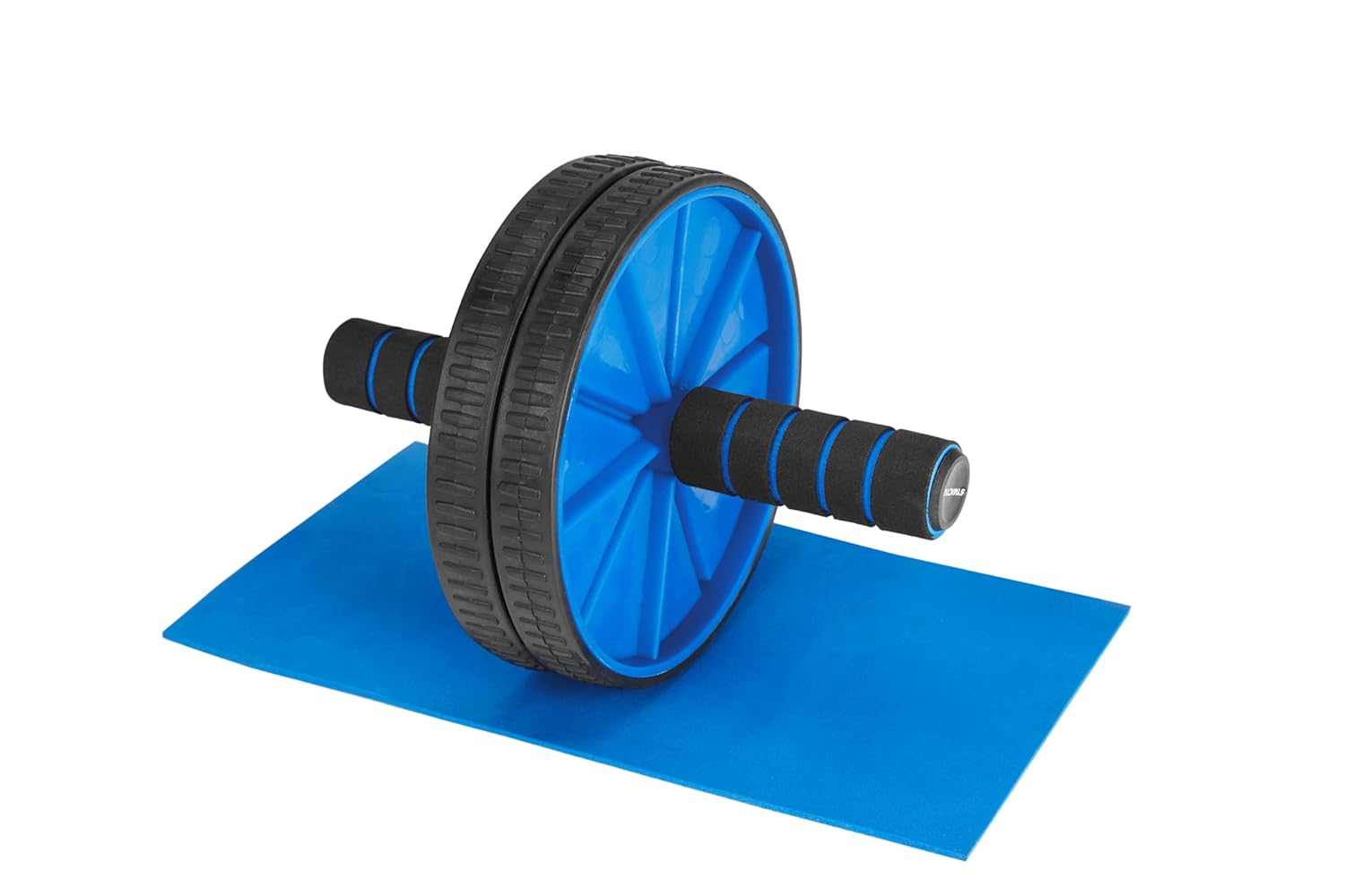 Blue and black premium ab wheel roller for men and women, with knee mat, ideal for stomach and core abdominal workouts at home or gym