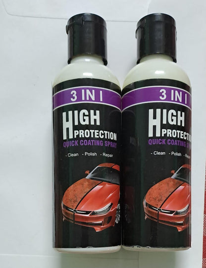 Hydrophobic nano coating spray for cars, motorcycles, and boats, shown in a pack of two, used for polishing and scratch protection.