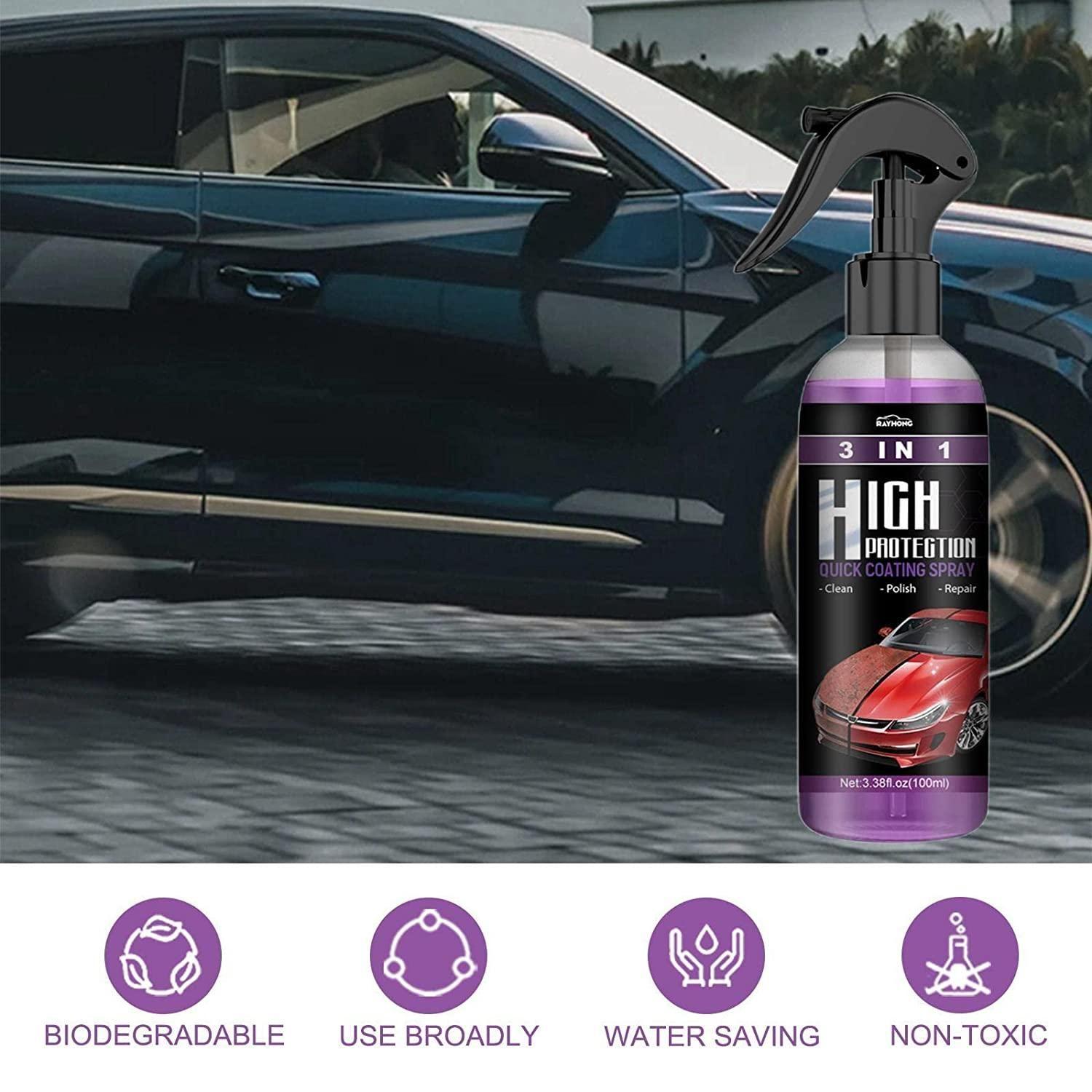 Hydrophobic nano coating spray for cars, motorcycles, and boats, shown in a pack of two bottles with spray nozzles.