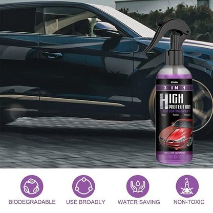 Hydrophobic nano coating spray for cars, motorcycles, and boats, shown in a pack of two bottles with spray nozzles.