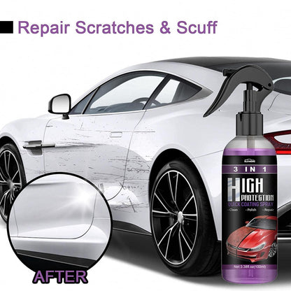Hydrophobic nano coating spray for cars, motorcycles, and boats in a 2-pack, used for polishing and scratch protection.