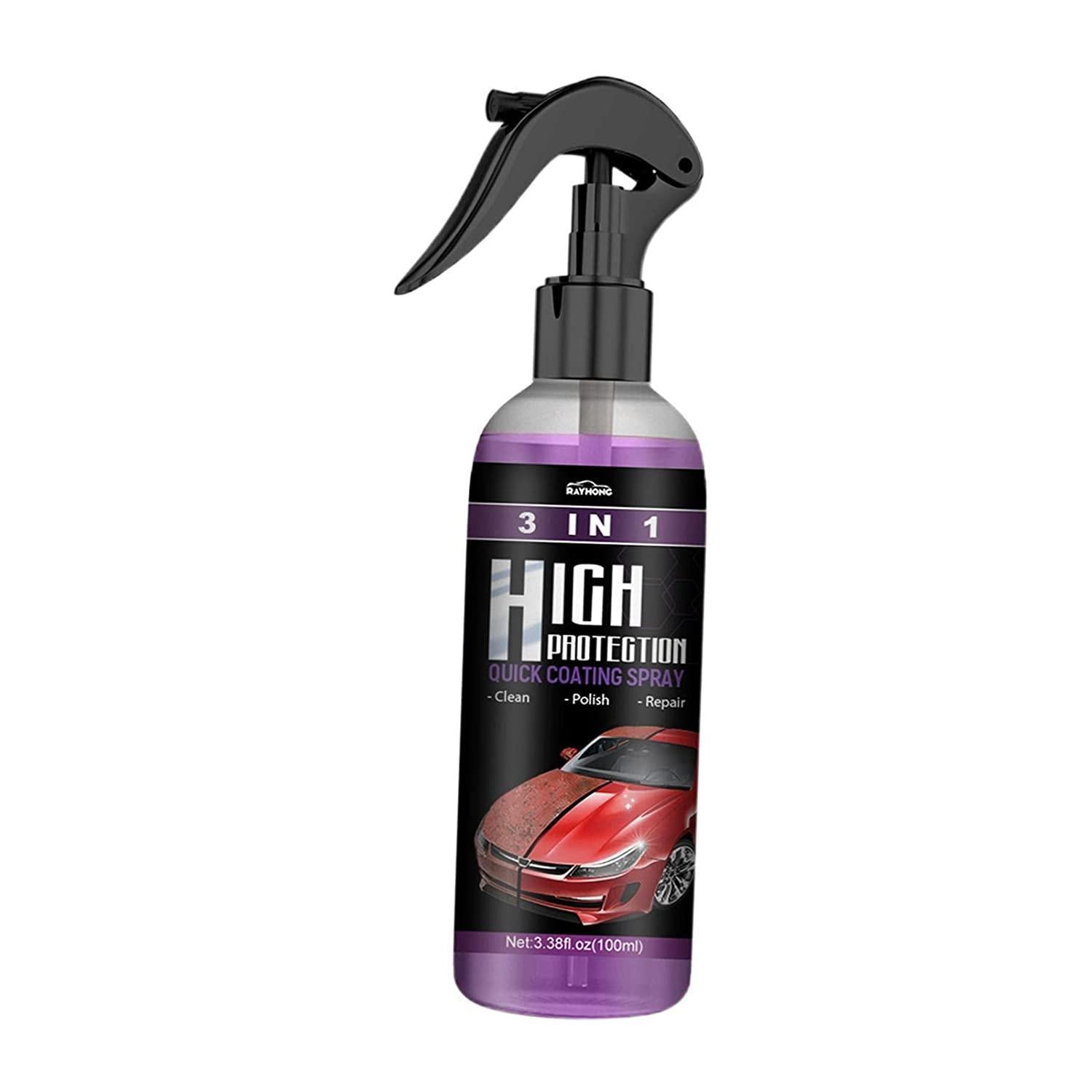 Hydrophobic nano coating spray for cars, motorcycles, and boats, shown in a pack of 2, designed for polishing and scratch protection.
