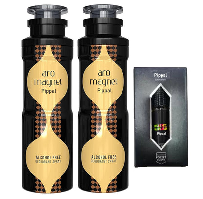 Aro Magnet Alcohol Free DeoDorant Spray 200ml and 555 Concentrated Attar(Pack of 2)