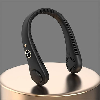 4485 mini neckband fan, rechargeable USB cooling ventilator worn around neck with bladeless design for summer comfort