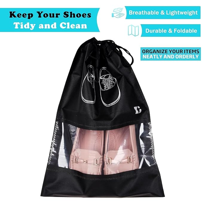 Drpshippr shoes bag cover pack of 4, protective fabric covers for storing and transporting shoes.