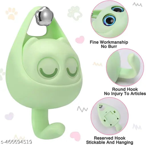 Multicolor cat eye wall hook by 18049, decorative adhesive hook for hanging bags, clothes, or accessories on the wall.