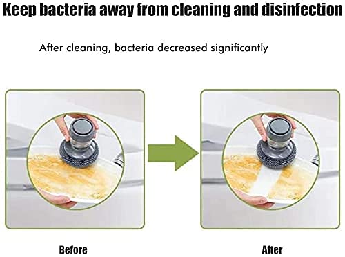 Soap dispensing dish brush with built-in liquid storage, pressing cleaning brush for dishwashing and kitchen tank cleaning.
