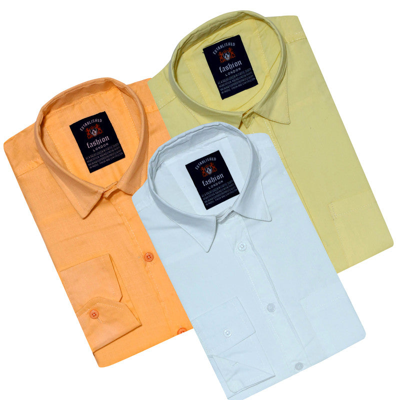 Pack of 3 plain men's shirts in multicolor, size XS, from brand 18626, featuring simple and comfortable design.