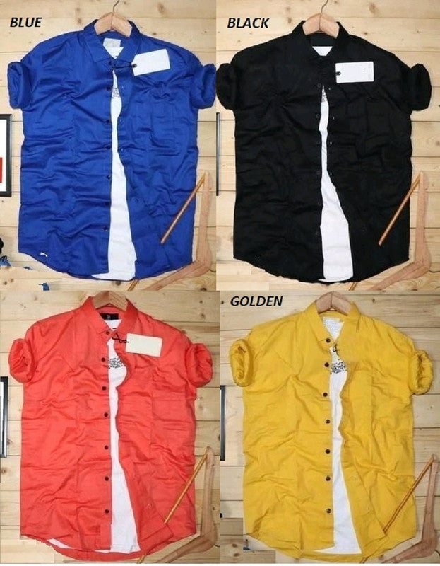 Pack of 4 plain men's shirts in multicolor, size XS, by 18626, featuring simple, classic design and comfortable fit.