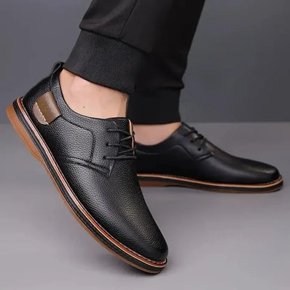 Black stylish men's casual shoes by 18894, featuring a sleek design and comfortable fit, perfect for everyday wear.