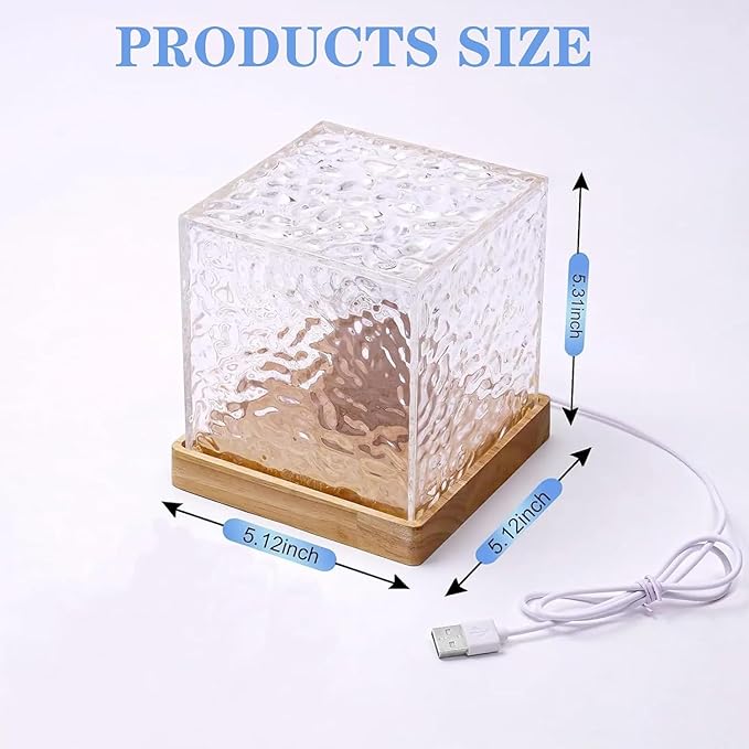Dynamic Water Ripple Projection Light, USB Portable Night Lamp for Home Decor