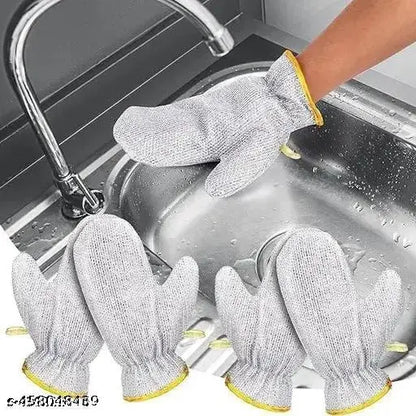 Pair of 19357 wire dishwashing gloves for kitchen cleaning, ideal for washing dishes and wiping pots, made of durable material.