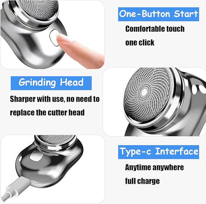 Mini-Shave portable electric shaver for men, 2023 upgrade nose and ear hair trimmer with compact design.
