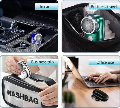 Mini-Shave portable electric shaver for men, 2023 upgrade nose and ear hair trimmer with compact design and precision blades.