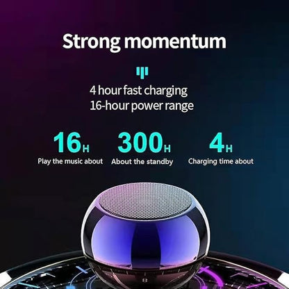 Mini Boost 4 Bluetooth Speaker 4D Mini Electroplating Round Steel Speaker - Multicolor