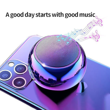 Mini Boost 4 Bluetooth Speaker 4D Mini Electroplating Round Steel Speaker - Multicolor