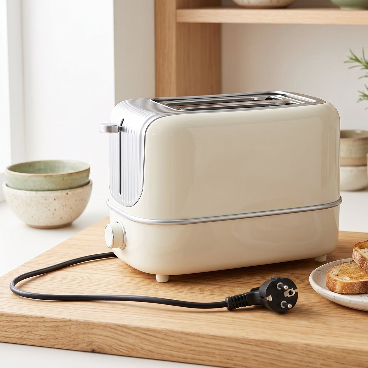 800w 2 Slice Pop Up Bread Toaster With Browning Control For Kitchen (1 Pc)