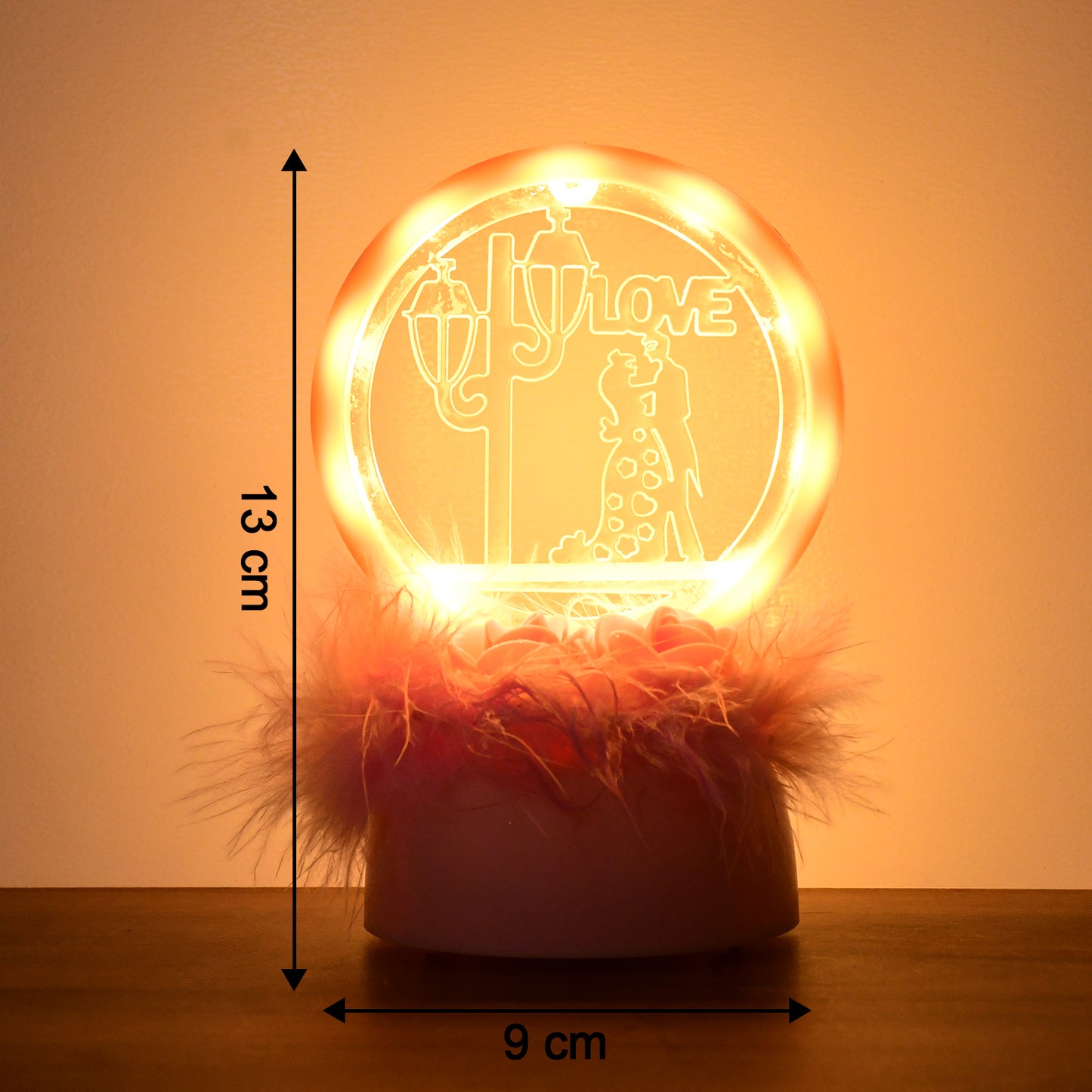 Romantic Round Love Couple Decorative Showpiece (1 Pc)