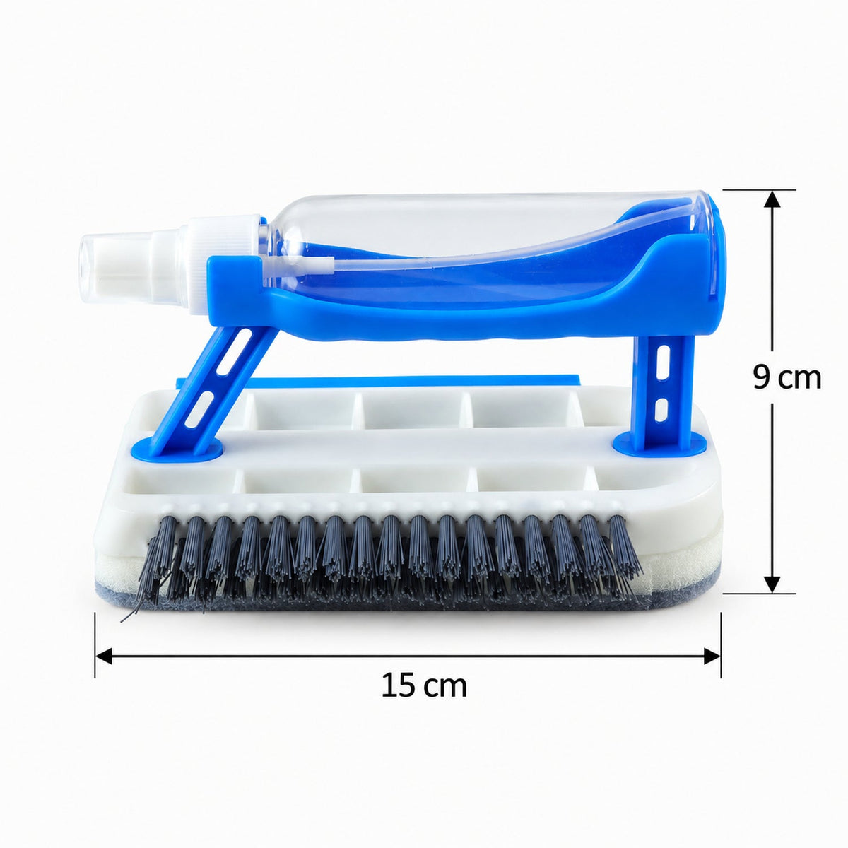 Wukusy 5-in-1 multipurpose cleaning brush with spray squeegee and wiping pad for versatile surface cleaning.