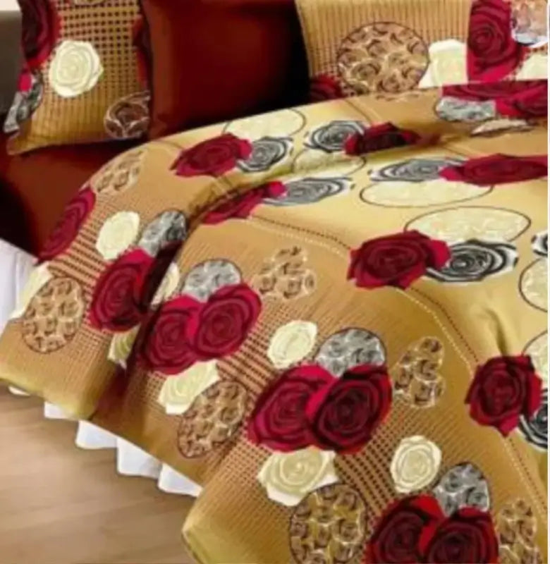 Galace Cotton Double King Bedsheet with 2 Pillow Covers