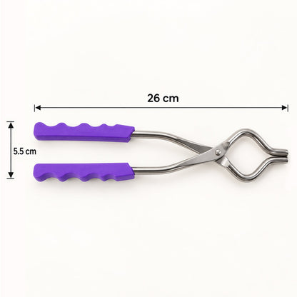 Wukusy stainless steel Sansi pakkad with plastic grip, 26 cm kitchen tool for lifting and handling hot or heavy items.