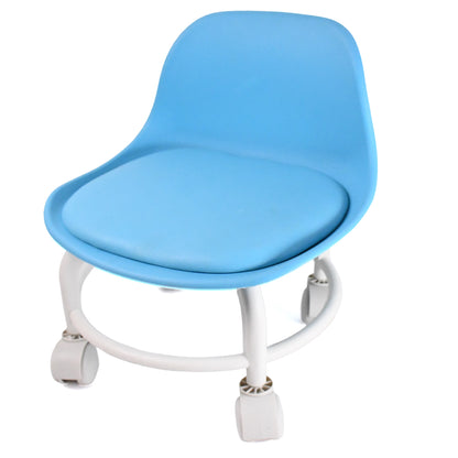 Wukusy plastic low round rolling pedicure stool with wheels, colorful mix, suitable for home improvement and salon use