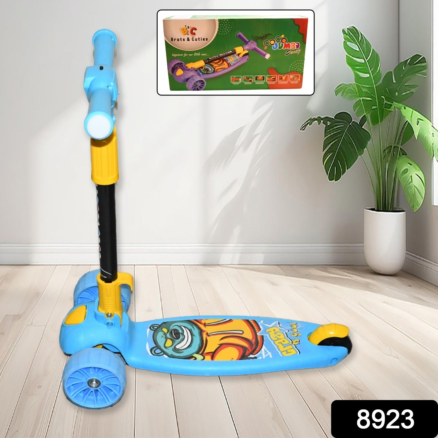 Jumbo Scooter For Kids 2 Wheels Steel Frame Large Foldable  Height Adjustable