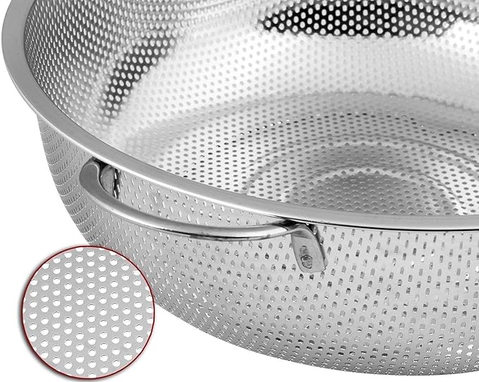 Stainless steel kitchen colander strainer