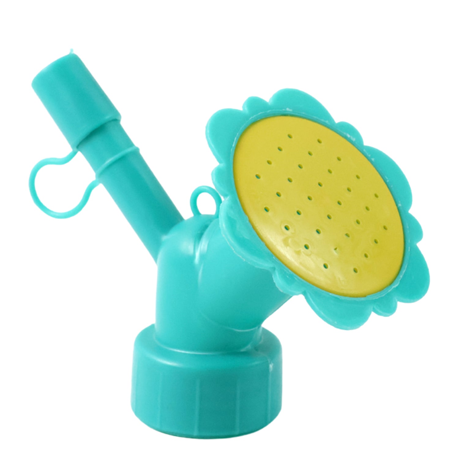 Wukusy universal plastic water bottle sprinkler head nozzle attached to a plastic water bottle for garden watering.