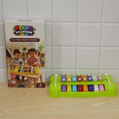 Kids Piano Xylophone Musical Toy With Keyboard And Mallets For Creative Learning
