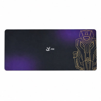 Purple and black gradient bath runner with gold line art design, anti-slip mat, 70x30 cm, by Wukusy.