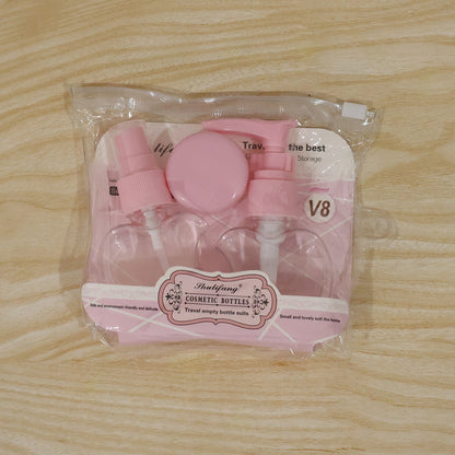 Travel Refillable Empty Cosmetic Bottle Set With Spray Pump Jar (4 Pc Set)