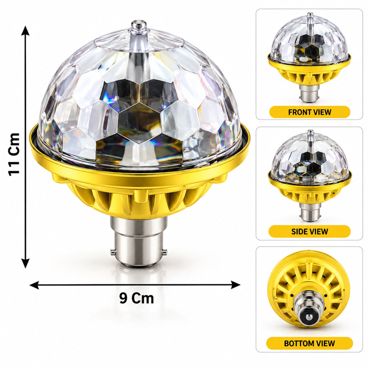 Rotating Multicolour Led Disco Party Bulb With B22 Base For Home (1 Pc)