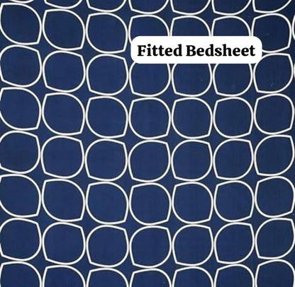 Super Soft Glace Cotton All Round Elastic Fitted Double Bed Bedsheet with 2 Pillow Covers-72x78x8