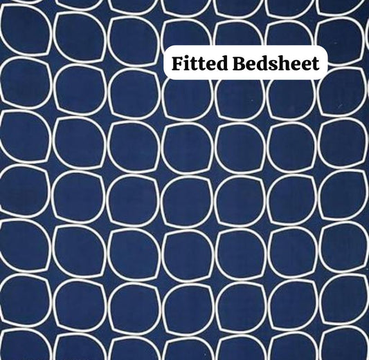 Super Soft Glace Cotton All Round Elastic Fitted Double Bed Bedsheet with 2 Pillow Covers-72x78x8