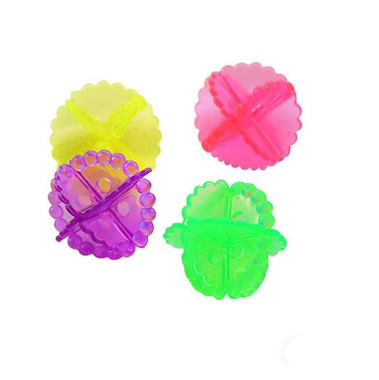 Set of four transparent laundry washing balls by Wukusy, designed for eco-friendly cleaning without detergent in home laundry use.
