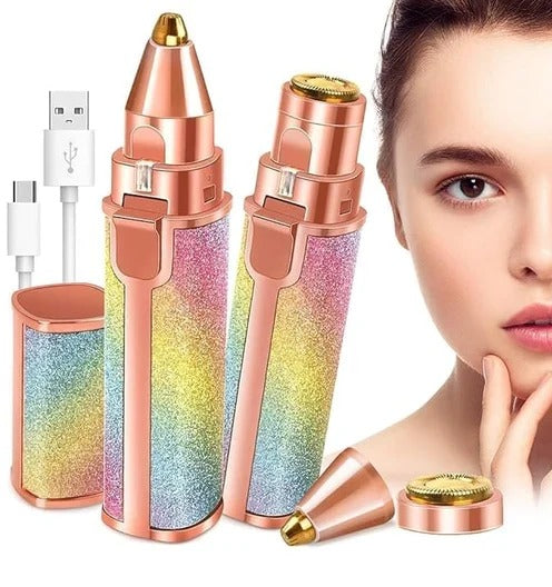 2-in-1 Electric eyebrow and facial hair remover
