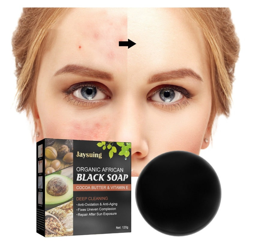 Deep Cleansing Shea Butter Vitamin E Handmade Organic African Black Soap ( Pack Of 2 )
