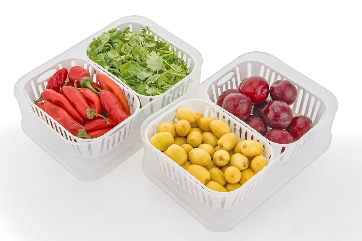 2 Compartments Food Container Leakproof Fresh-Keeping Storage Box