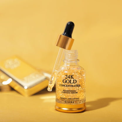 Drpshippr 24K Gold luxury face serum in a glass bottle, ideal for nourishing and revitalizing skin in beauty and personal care.