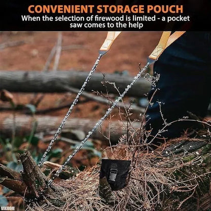 Pocket Chainsaw with Grips Folding Pull Saw with Storage Pouch