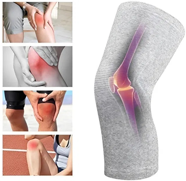 Unisex Bamboo Charcoal Elastic Warm Knee Sleeves Pair