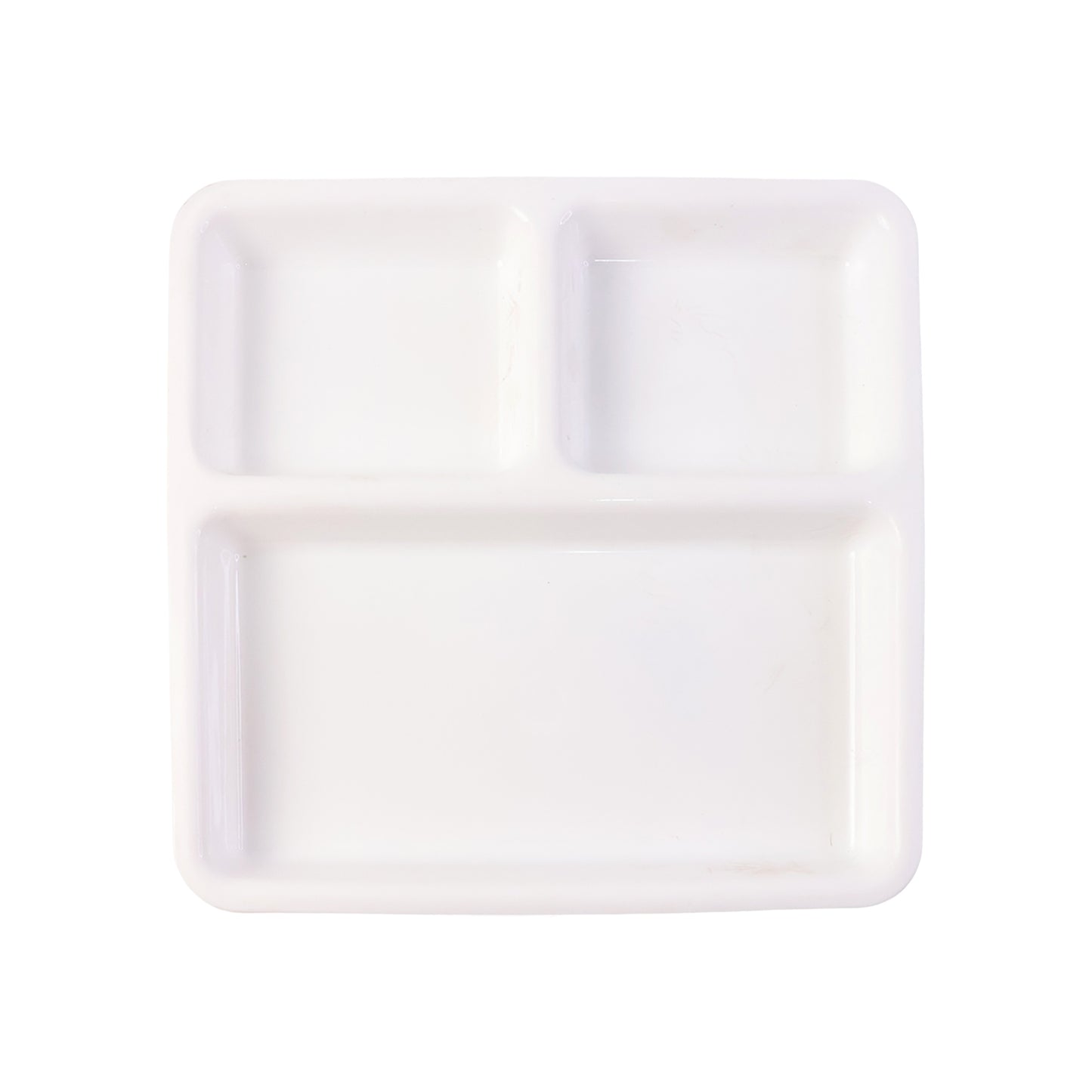 Plastic 3-compartment Plate For Meal Serving