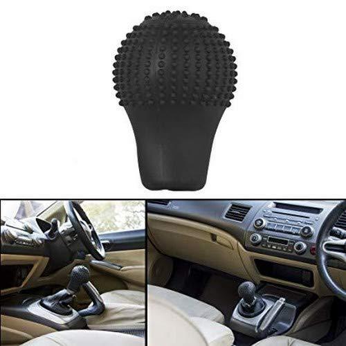 Wukusy 278 anti-scratch universal fit silicon gear shift knob cover installed on a car gear shift.