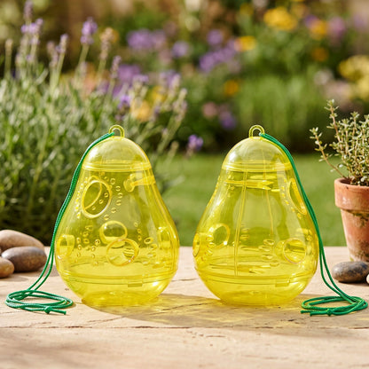 Plastic Hanging Wasp Catcher Outdoor Reusable Insect Trap For Garden Use (2 Pc)