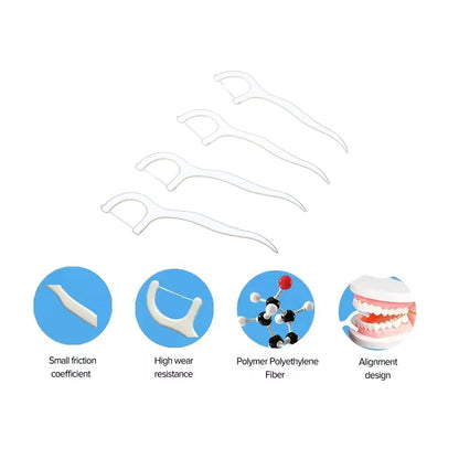 2 In 1 Tooth Picks Flosses  Sticks Portable Toothpicks (50 Pc Set)