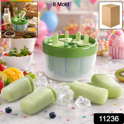 Plastic Ice Candy Popsicle Maker (8 Mold  1 Set)
