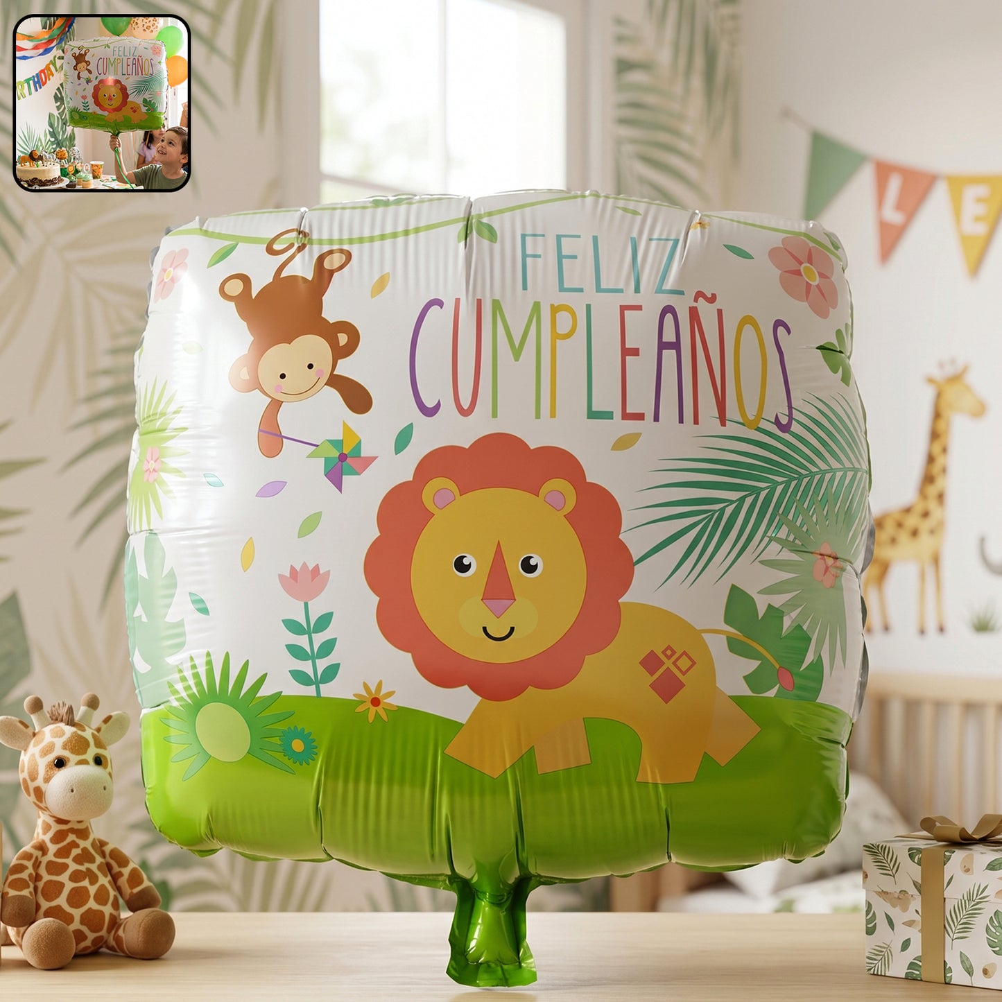 Jungle Theme Lion Birthday Foil Balloon (1 Pc)