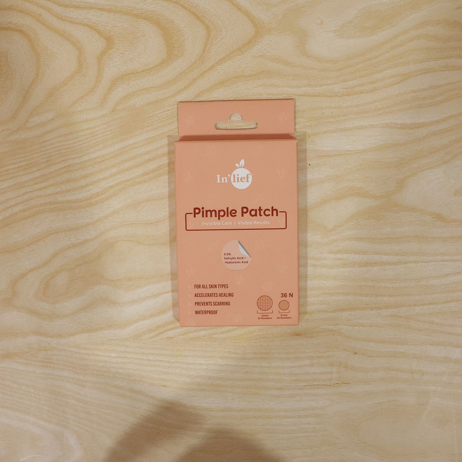 Wukusy Inlief pimple patch set with salicylic acid for acne and blemish treatment, featuring two packs of clear, discreet patches.