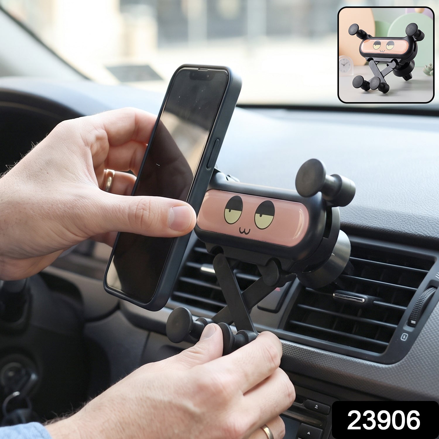 Cute Car Mobile Phone Holder With Air Vent Mount And Secure Grip Design (1 Pc)